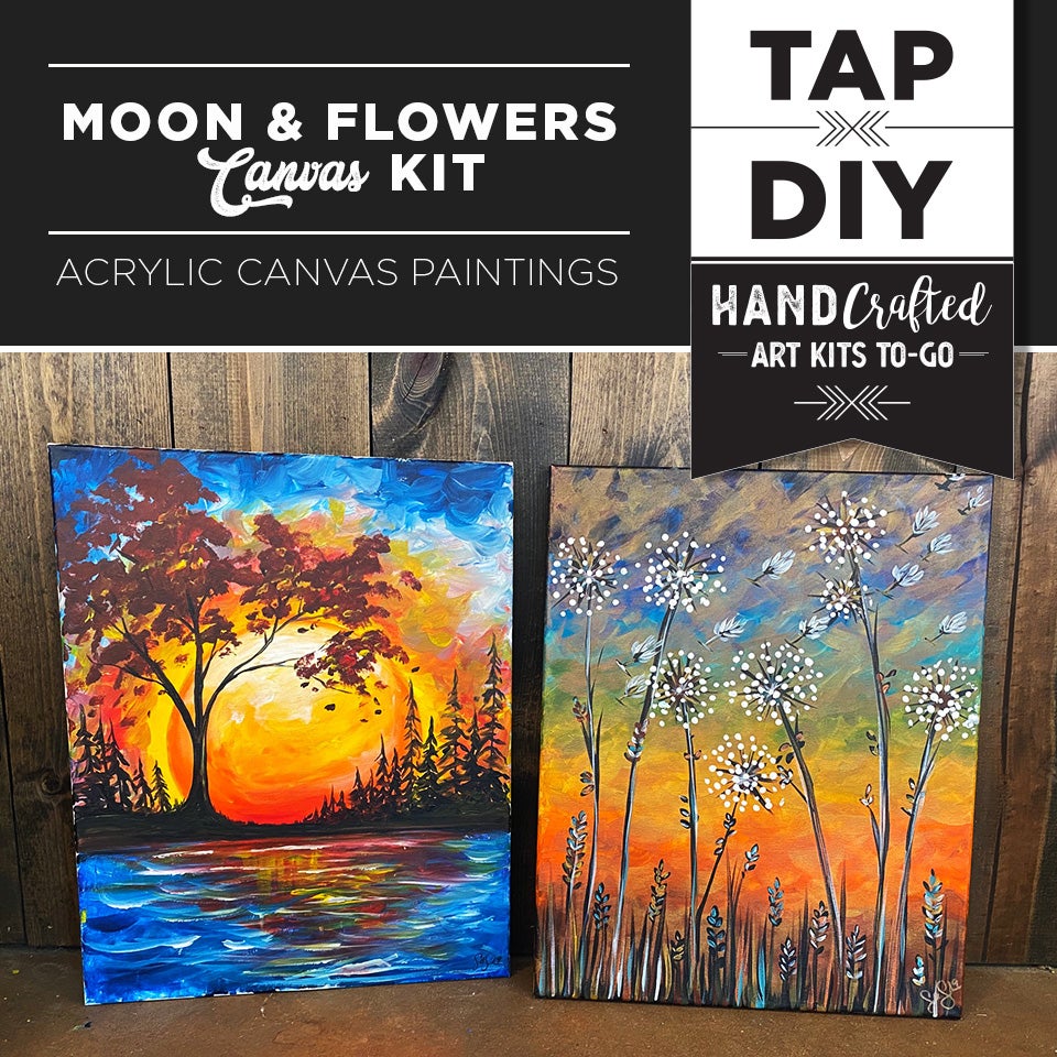 TAP, DIY To-Go Art Kits • Moon & Flowers Canvas Painting